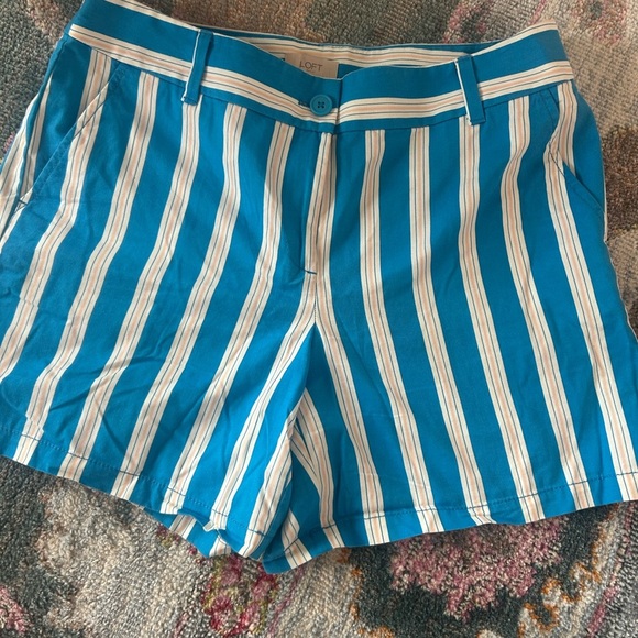 LOFT Pants - LOFT Blue and White Striped Women Shorts NWT